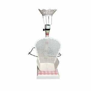 Vintage Working MidC gingham plaid doll seat ‎ Gilbert Softlite Inc  Table Lamp